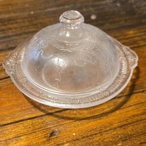 Vintage Depression Glass Mini Butter Dome